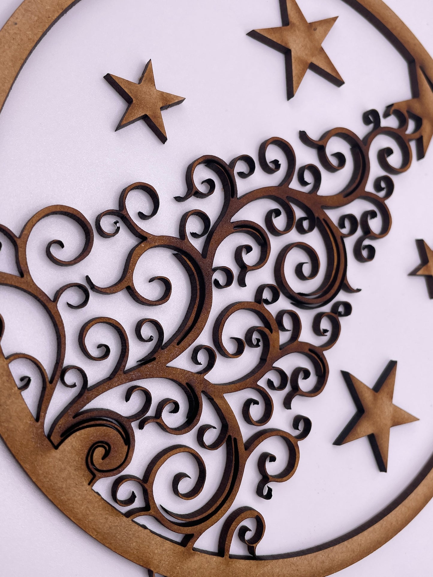 Scroll Tree 'Merry Christmas' Circle Door Sign/Plaque 3d Layered Sign