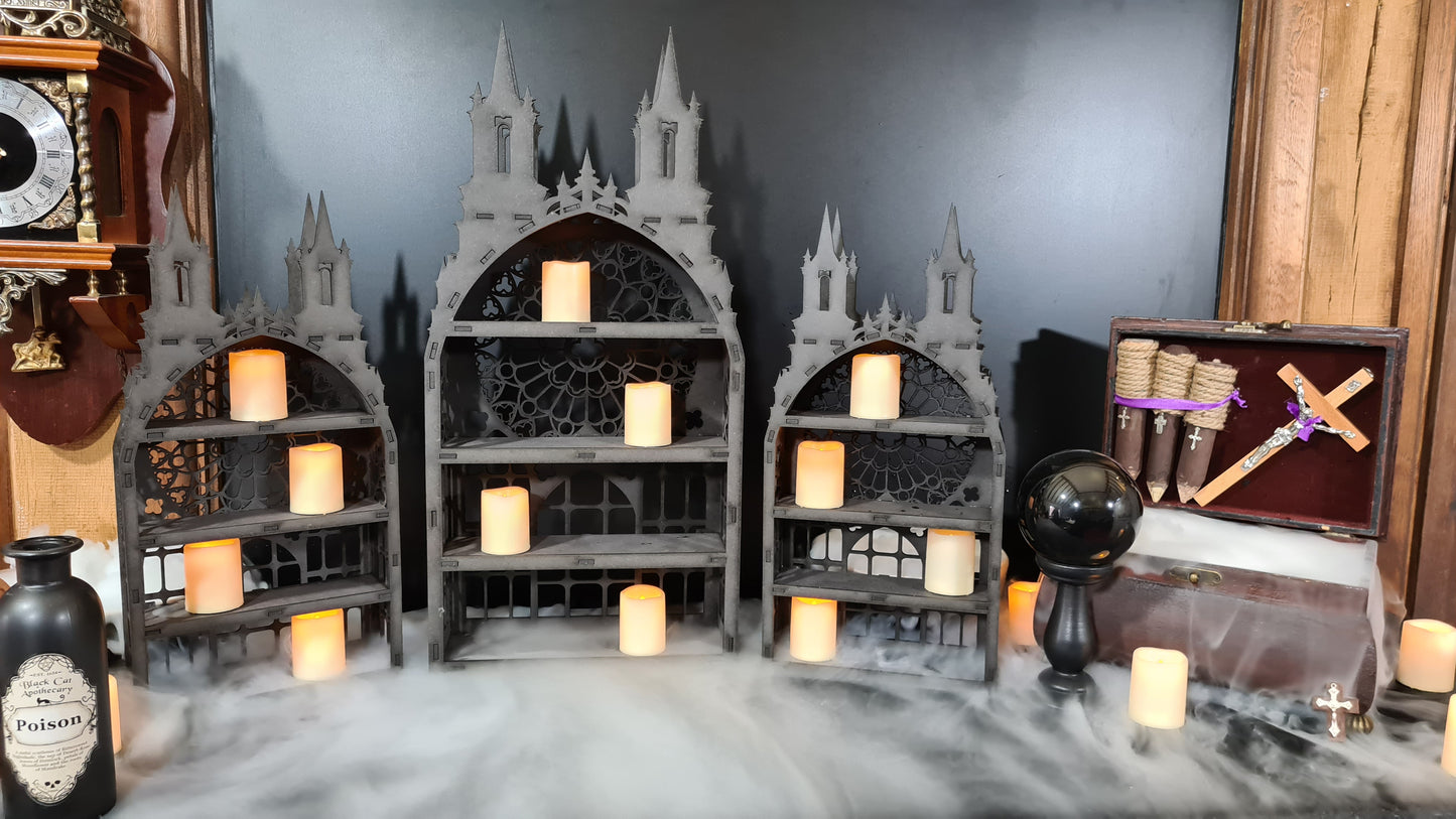 Crystal display Shelf, Castle shelf, Gothic Display Cabinet, Gothic Decor, Crystal display cabinet, display cabinet, Gothic shelving