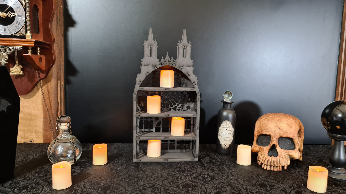 Crystal display Shelf, Castle shelf, Gothic Display Cabinet, Gothic Decor, Crystal display cabinet, display cabinet, Gothic shelving