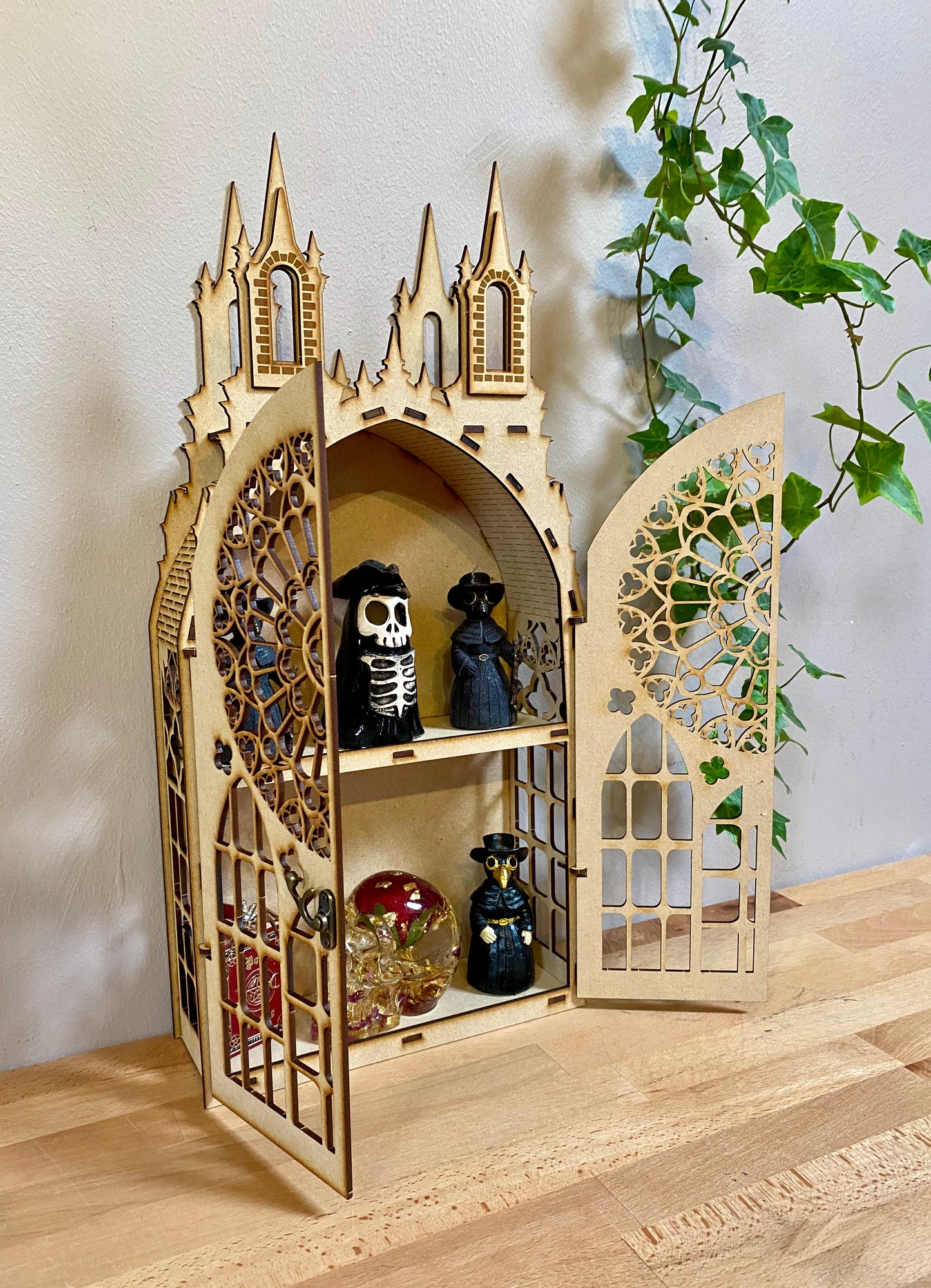 2 Shelf Gothic Display Shelf, Castle Shelf, Gothic Display Cabinet, Gothic Decor, Crystal Display Cabinet, Display Cabinet, Gothic Shelving