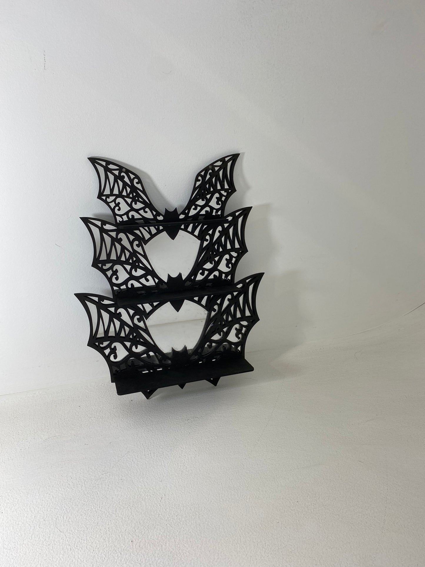 Bat Shelf Mirror, Gothic Display shelf, Gothic Décor, Gothic storage, Gothic shelving, Crystal show shelf, Crystal display shelf