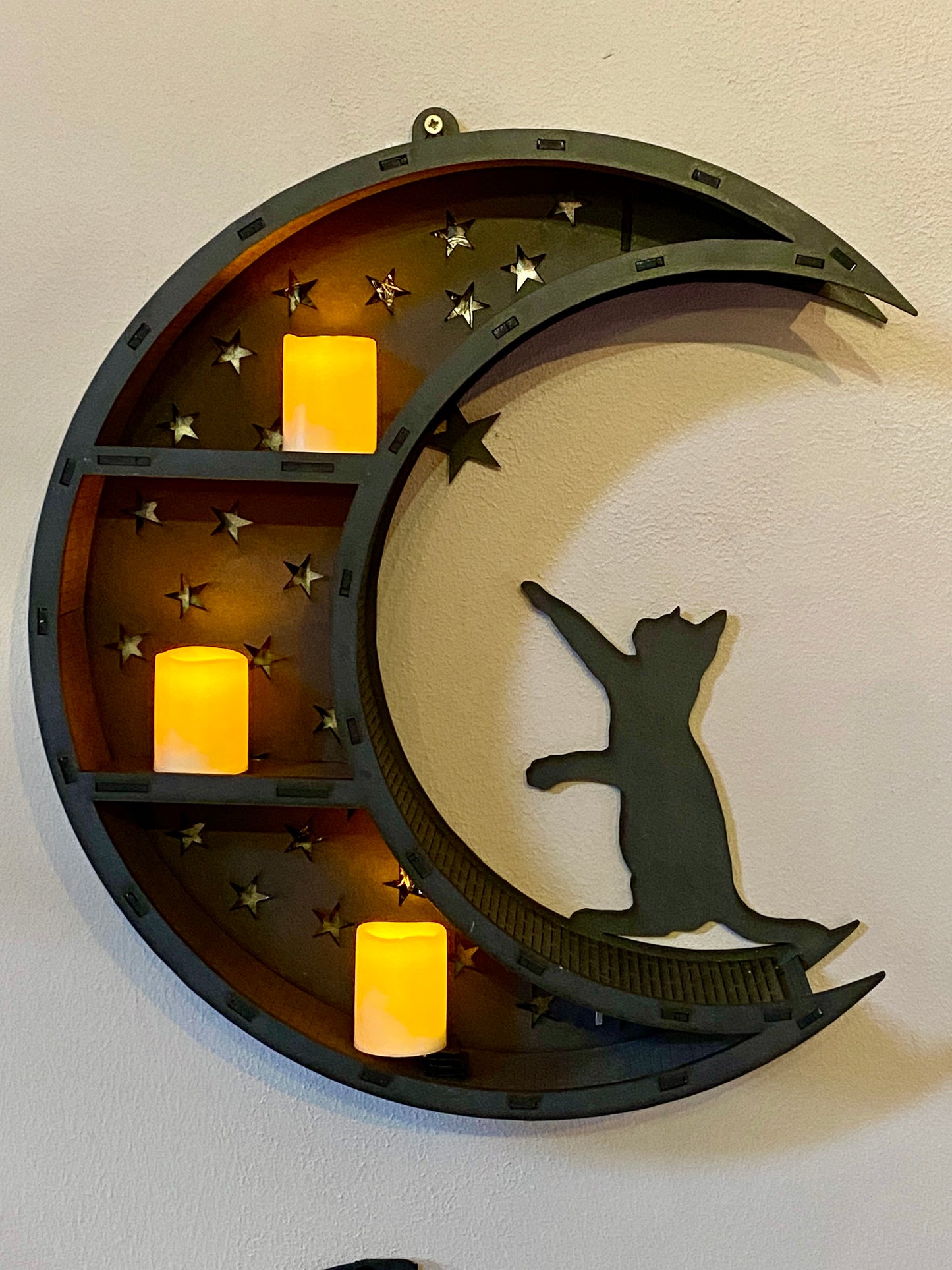 Moon shelf, Wall moon decor, Crystal shelf, Moon Crystal shelving, Crescent moon shelf, Shelving, Wall lighting, British made, Crystal Shelf