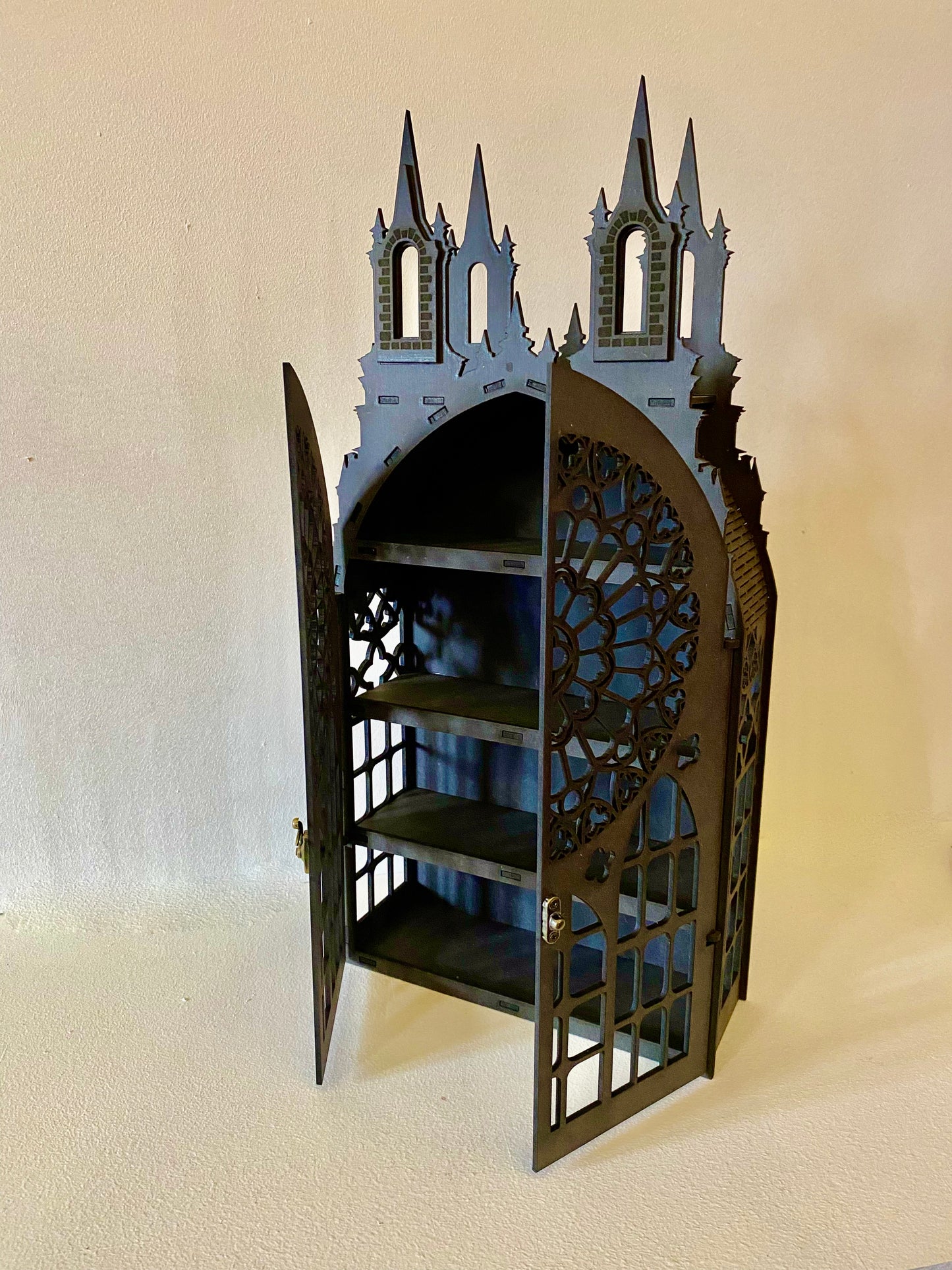 Crystal display Shelf, Castle shelf, Gothic Display Cabinet, Gothic Decor, Crystal display cabinet, display cabinet, Gothic shelving