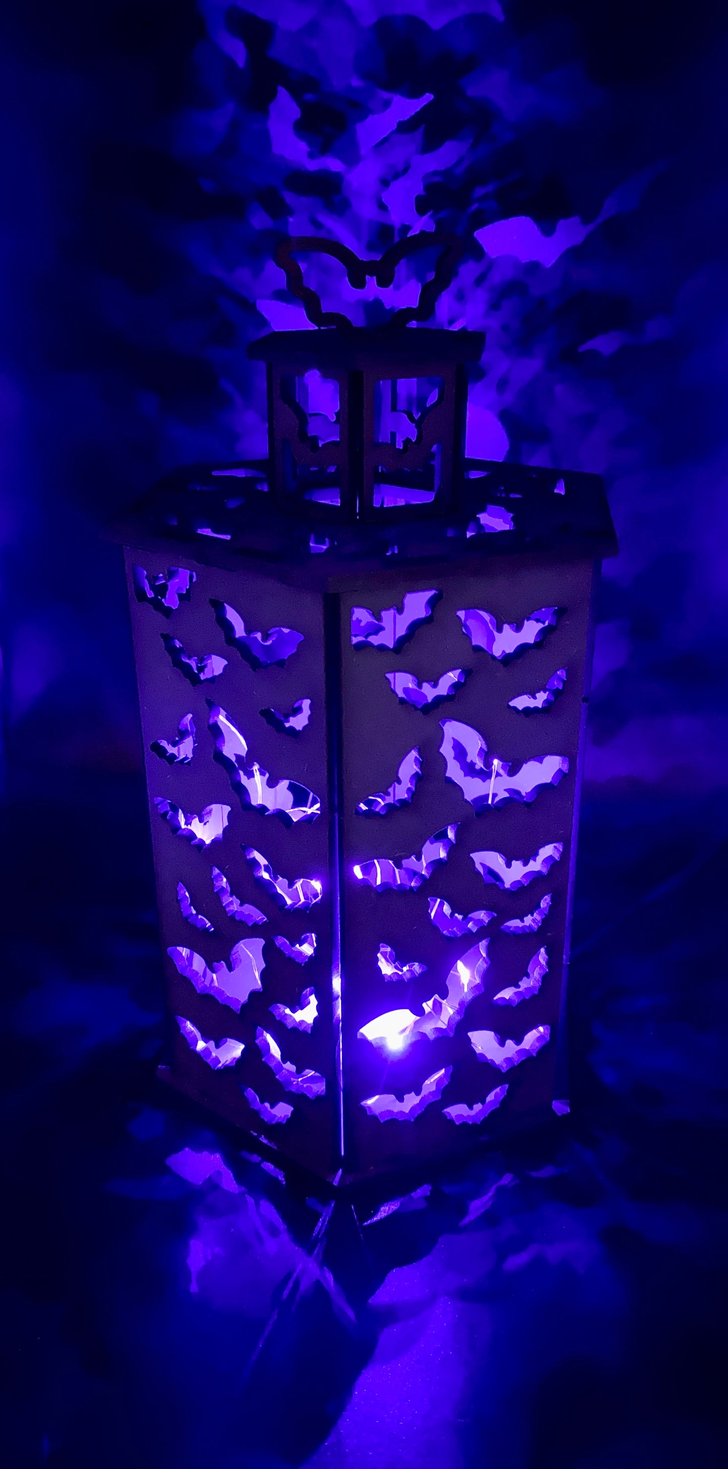 Bat Night Light, Lantern, Halloween, Gothic, Night light, Bedroom light, Themed light, Themed night light, Flying bats, Bat decor