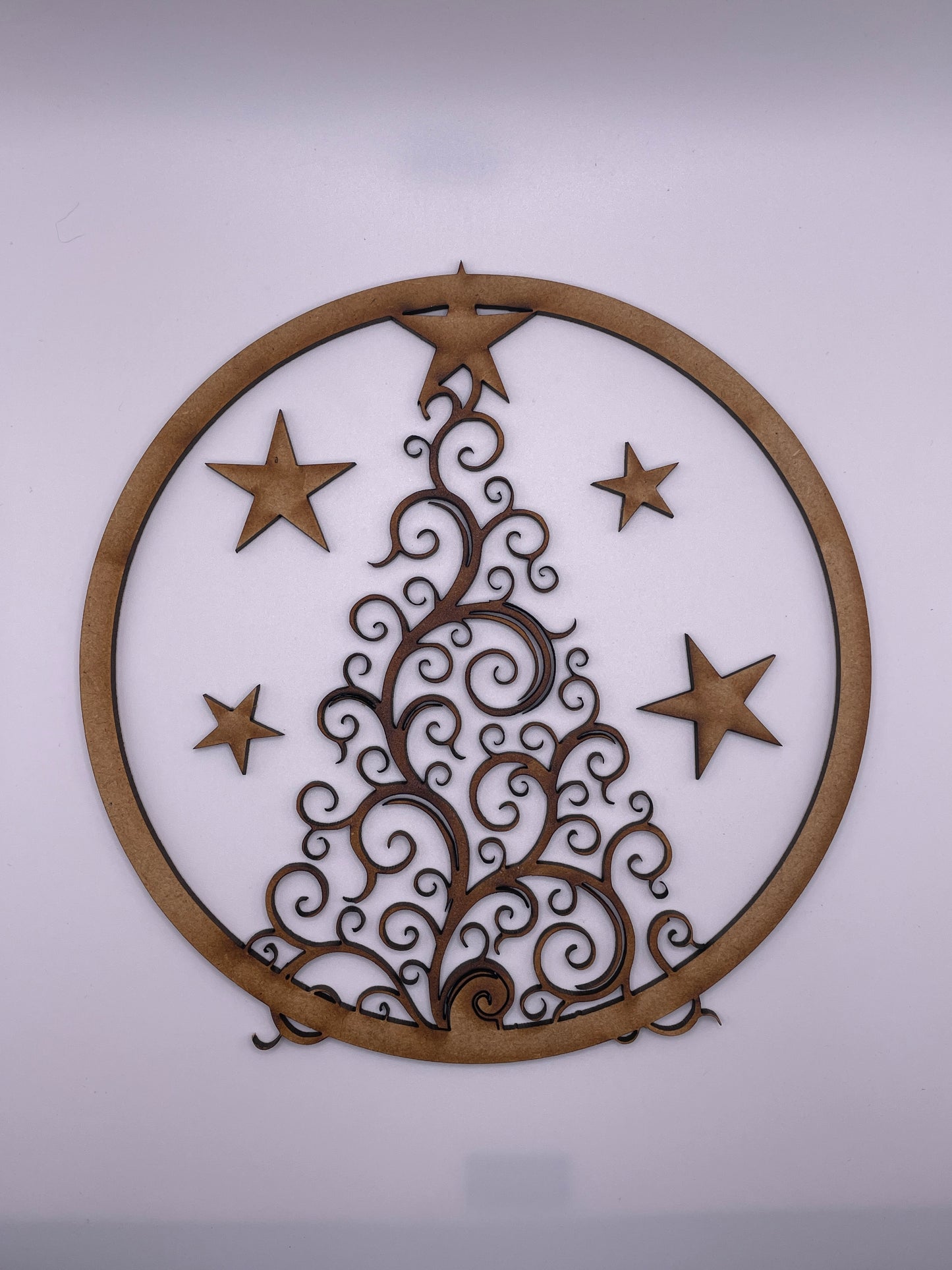 Scroll Tree 'Merry Christmas' Circle Door Sign/Plaque 3d Layered Sign