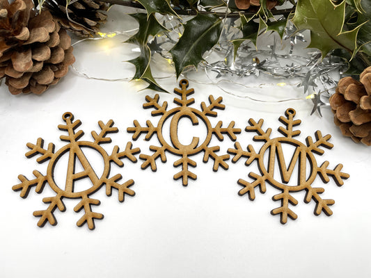 Personalised Christmas Star Hanging Tree Ornament, Custom Wooden Hanging Gift