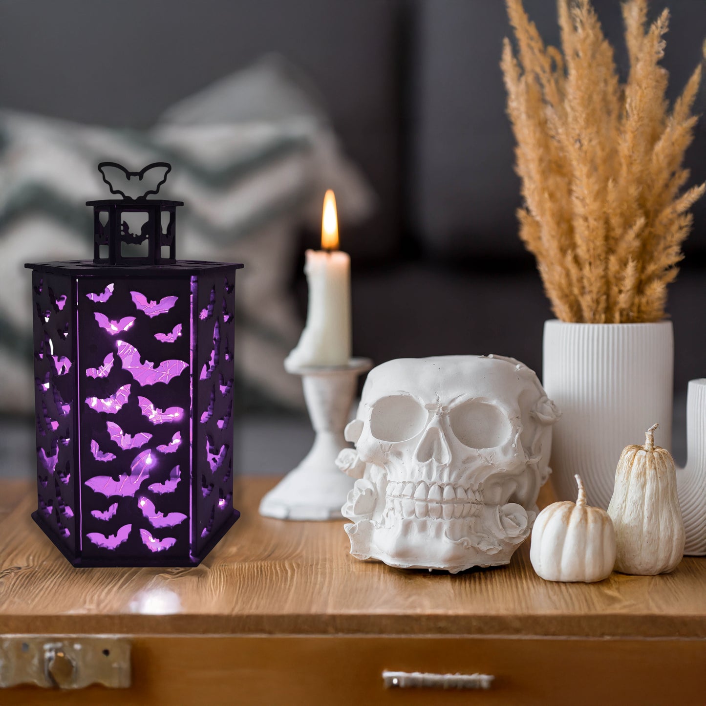 Bat Night Light, Lantern, Gothic, Night Light, Bedroom Light, Themed Light, Themed Night Light, Flying Bats, Bat Decor, Gothic Gift Ideas