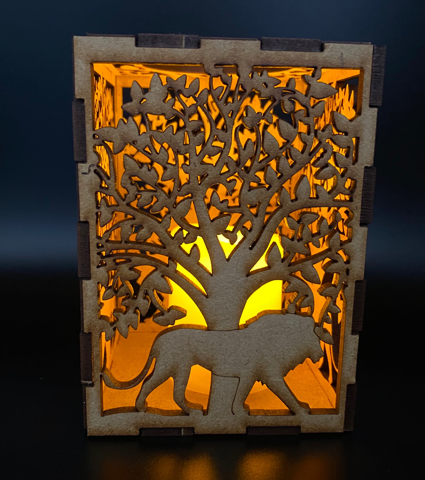 Lion and Trees Lantern MDF Kit - Small
