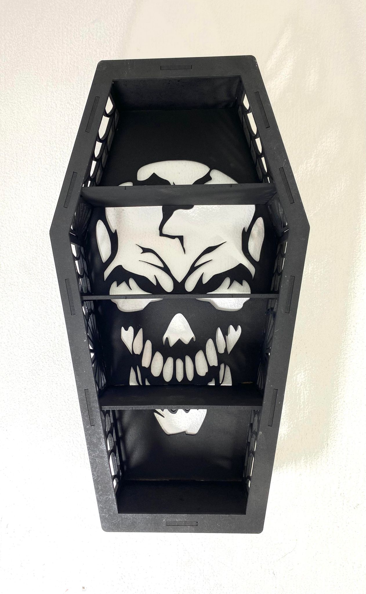 Coffin display Shelf, Spiders web shelf, Gothic Display Cabinet, Gothic Decor, Crystal display cabinet, display cabinet, Gothic shelving