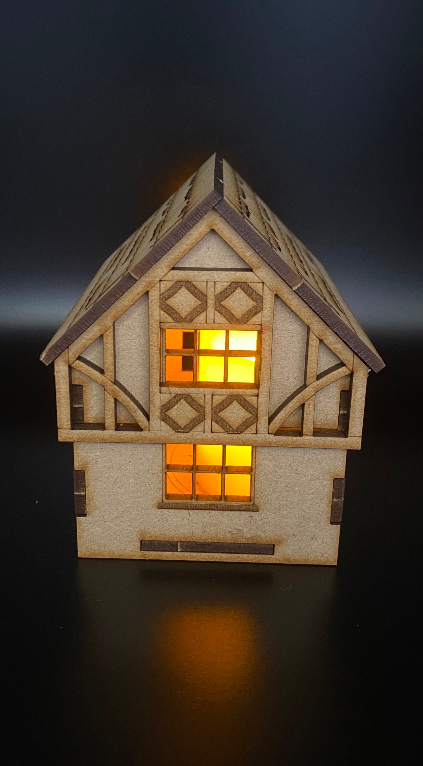 Tudor House 1.5 Storey MDF Craft Kit .