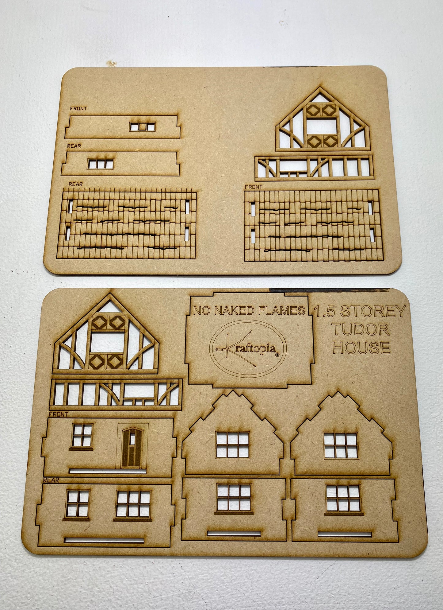 Tudor House 1.5 Storey MDF Craft Kit .