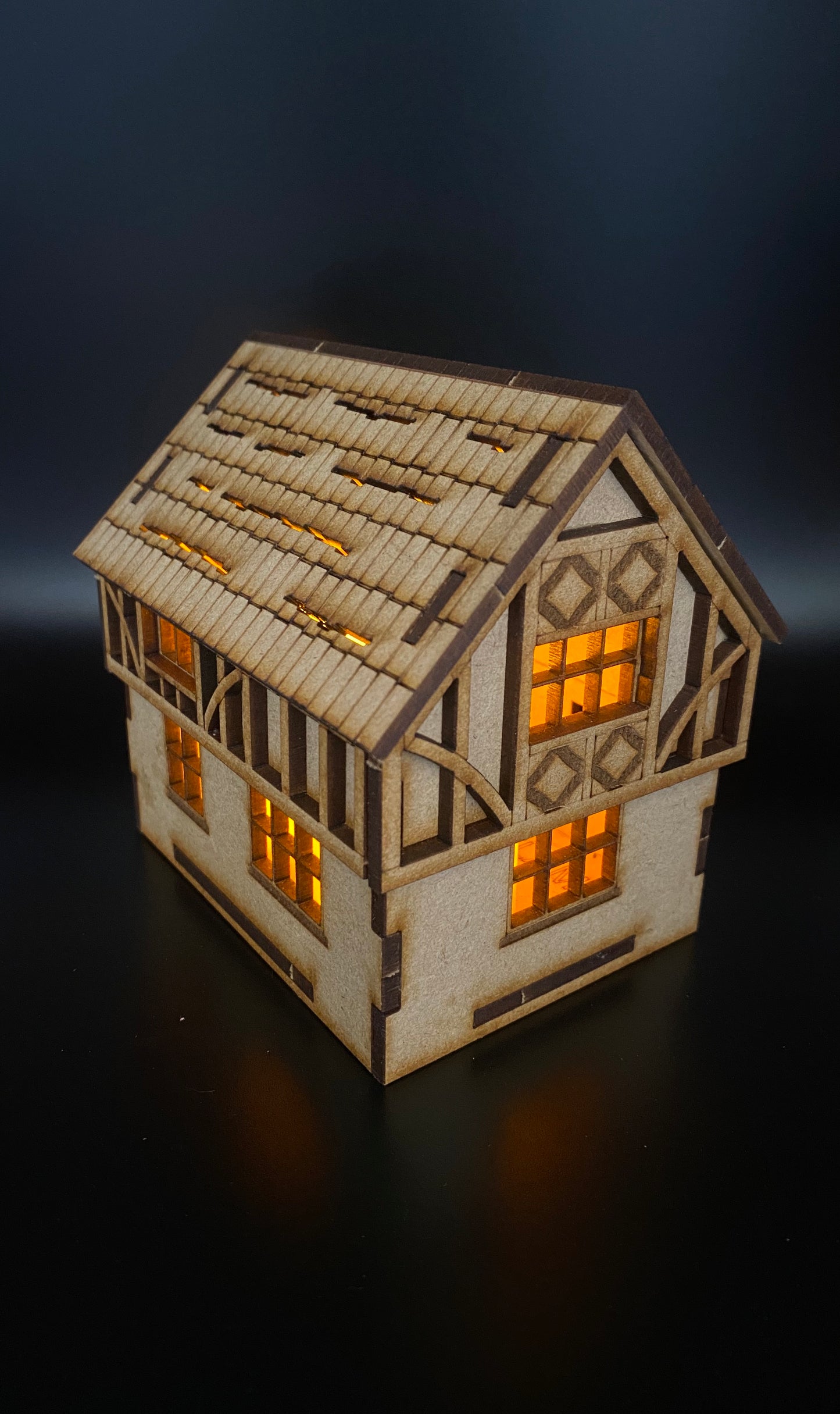 Tudor House 1.5 Storey MDF Craft Kit .