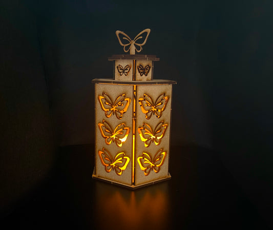 Butterflies Lantern MDF Craft Kit-Large