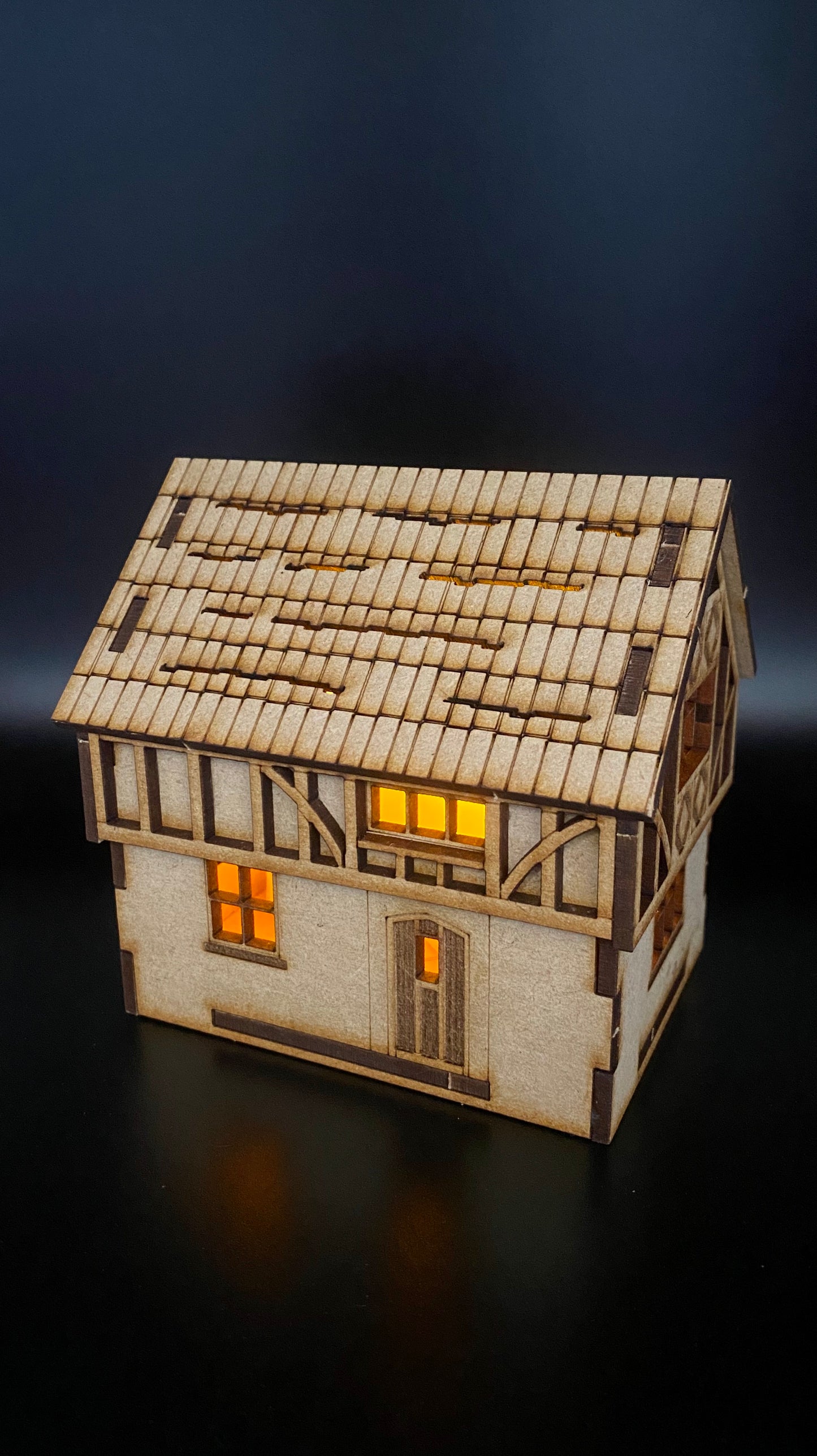 Tudor House 1.5 Storey MDF Craft Kit .