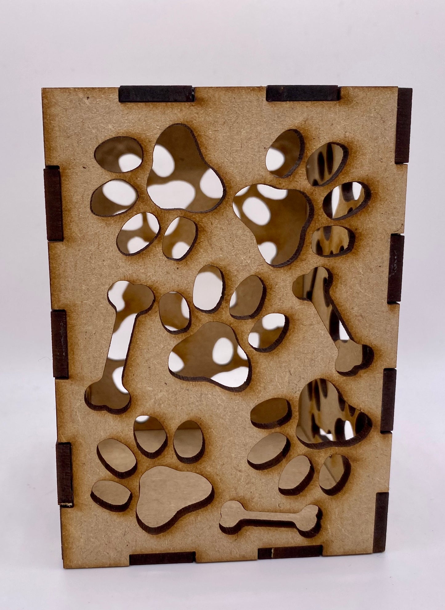 Dog Paw Print with Little Bones Lantern MDF Craft Kit - Small