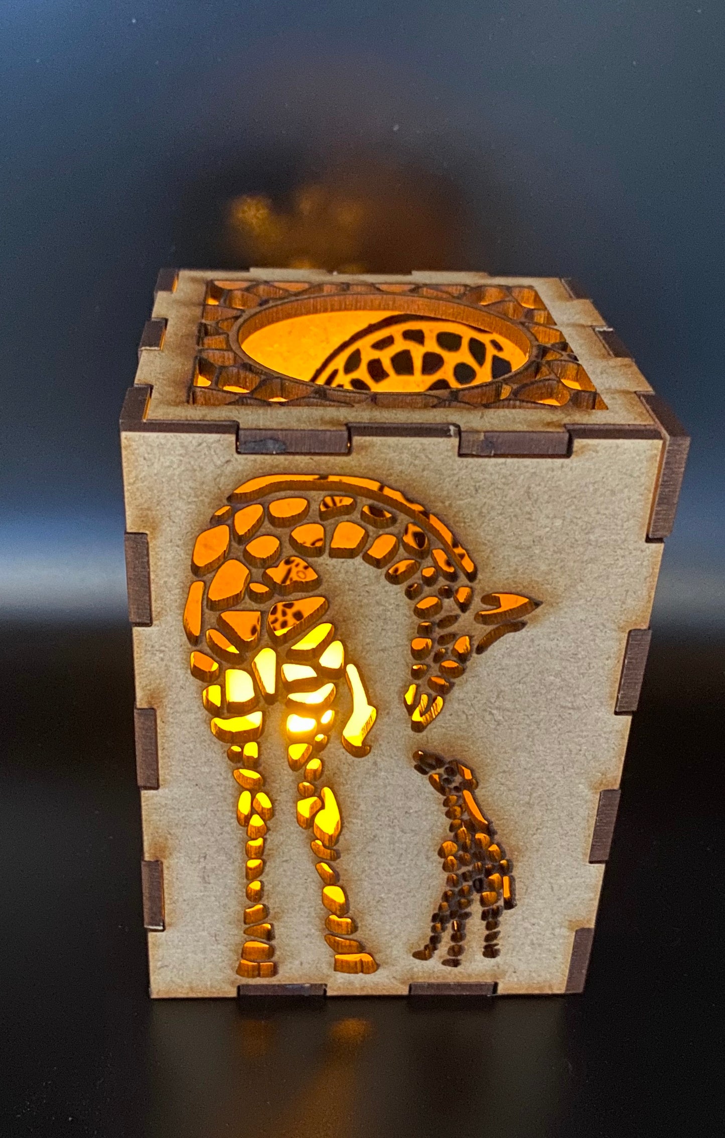 Giraffe & Baby Lantern MDF - Small