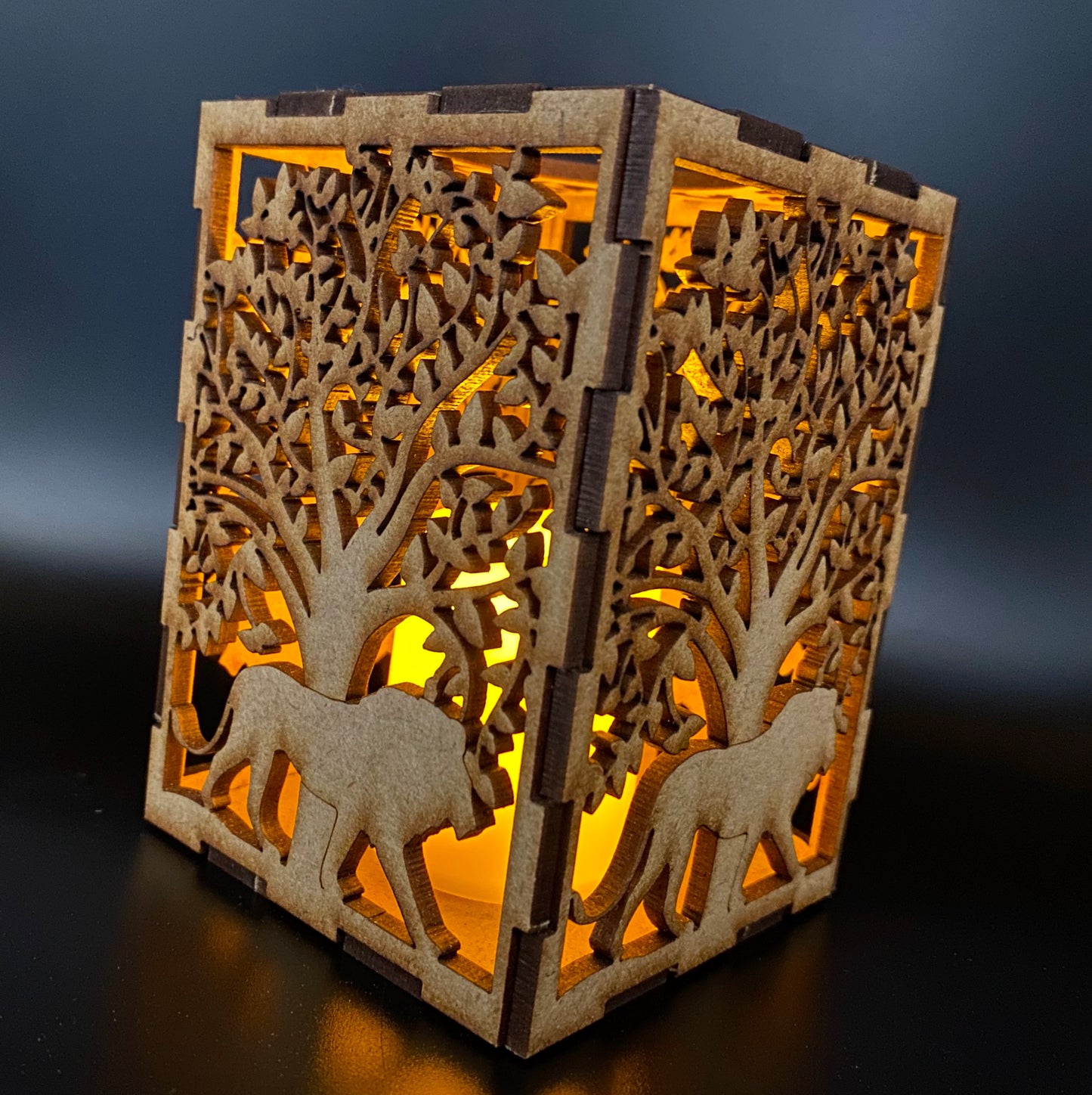 Lion and Trees Lantern MDF Kit - Small