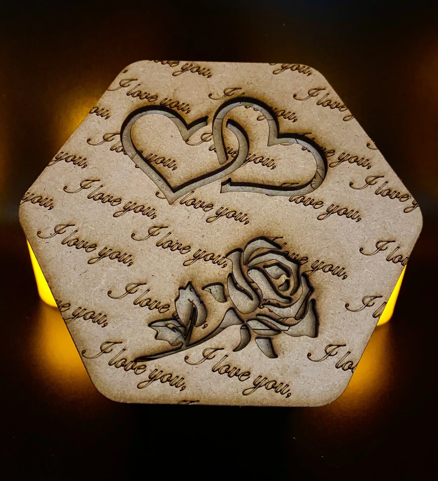 Heart And Rose Trinket Storage Box MDF Craft Kit