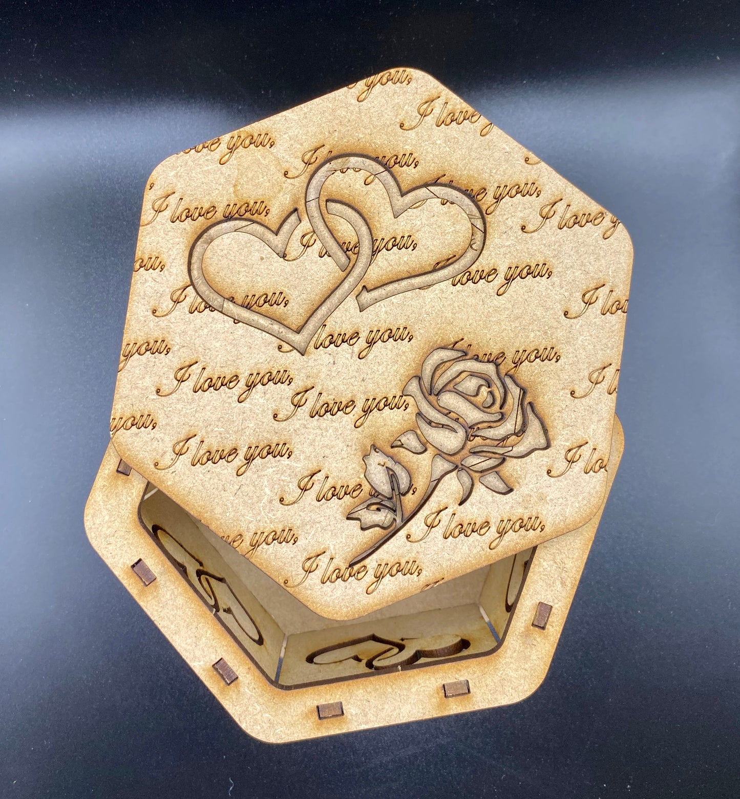 Heart And Rose Trinket Storage Box MDF Craft Kit