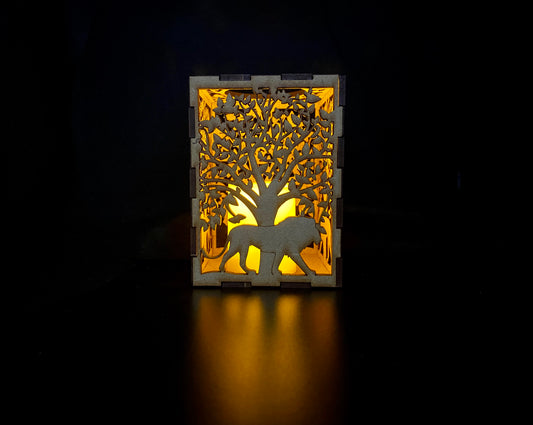 Lion and Trees Lantern MDF Kit - Small
