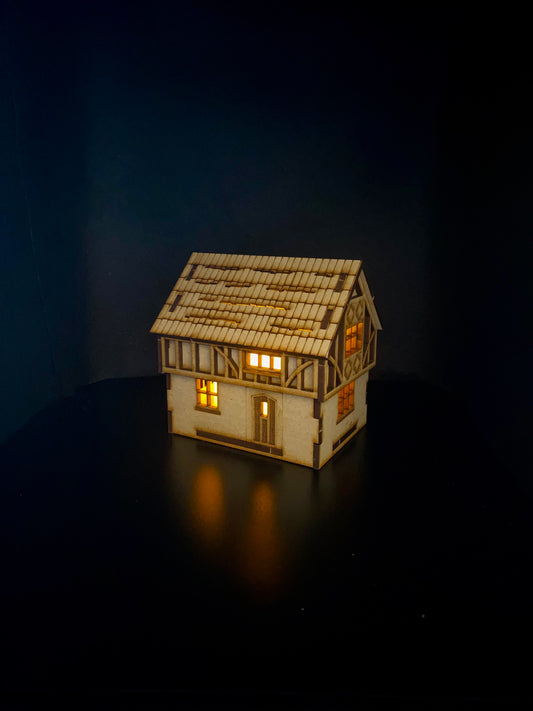 Tudor House 1.5 Storey MDF Craft Kit .