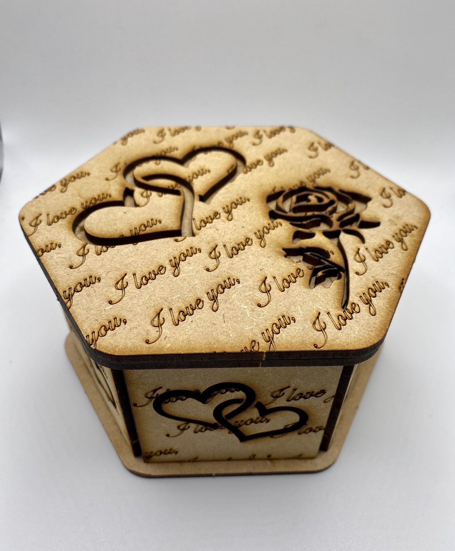 Heart And Rose Trinket Storage Box MDF Craft Kit