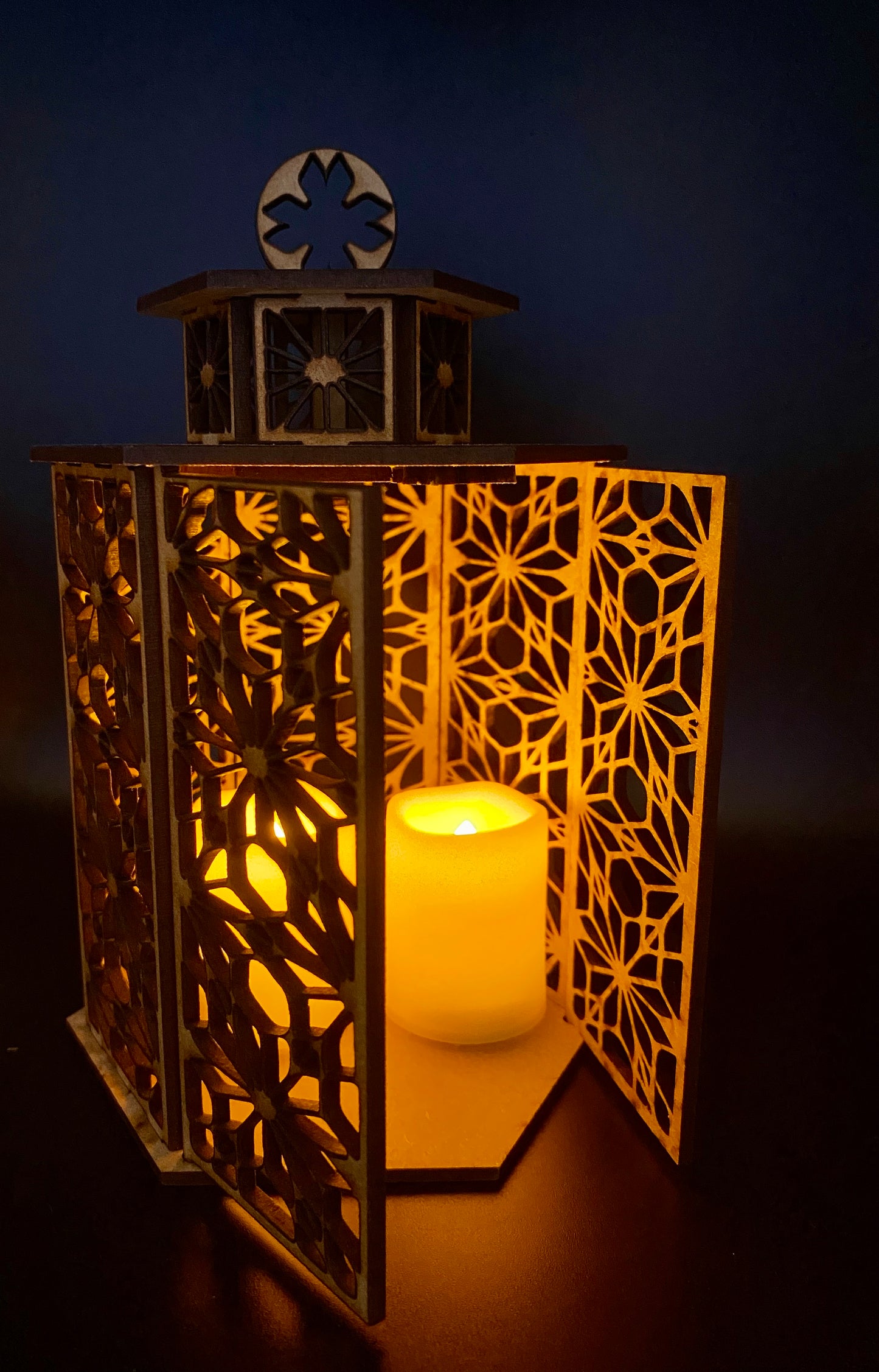 Baroque Pattern Lantern MDF Craft Kit - Large