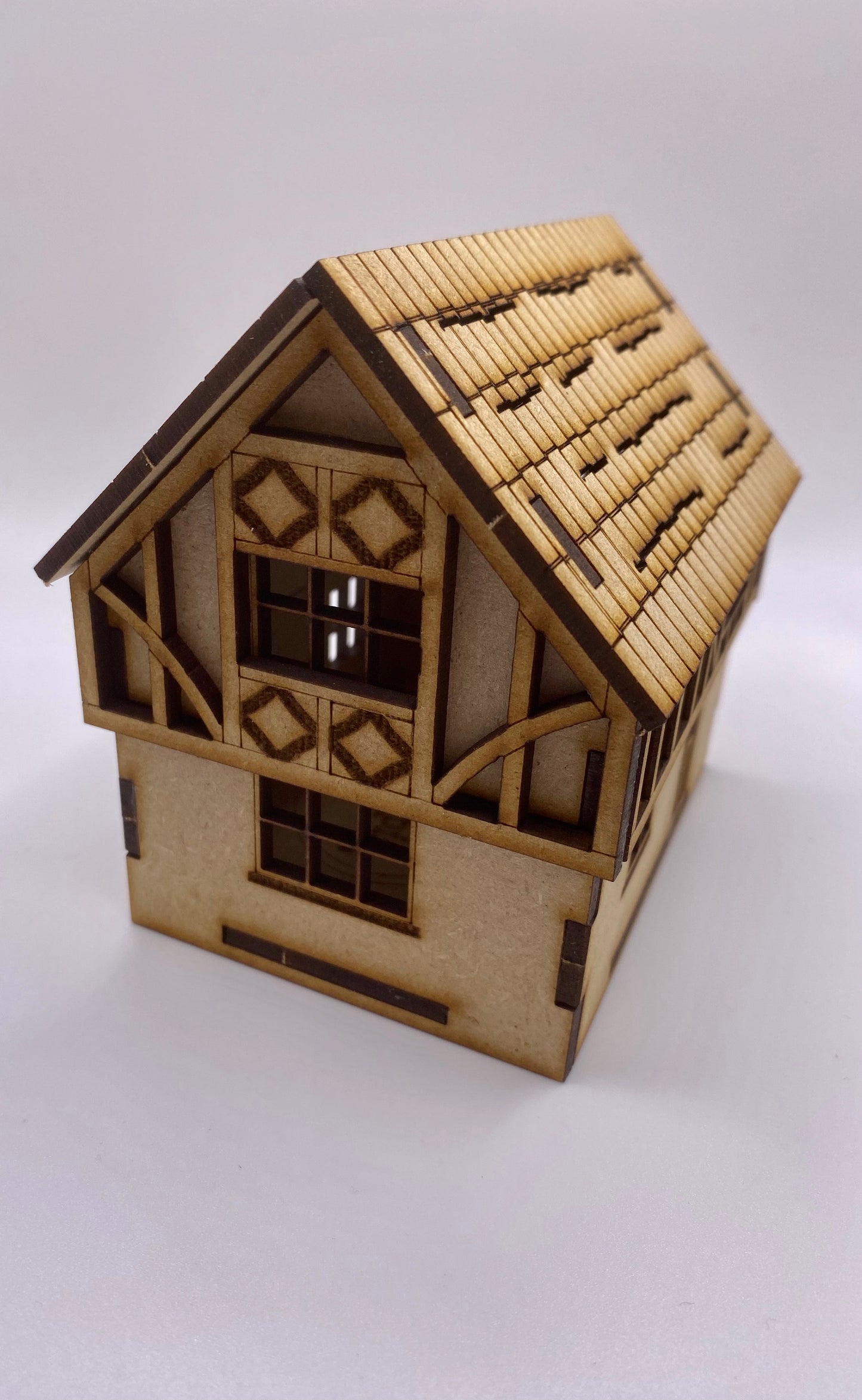 Tudor House 1.5 Storey MDF Craft Kit .