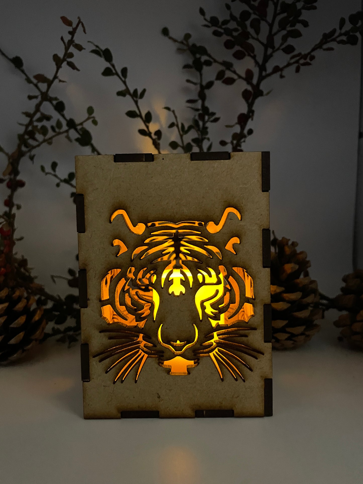 Tigers Head Lantern MDF Craft Kit - Small