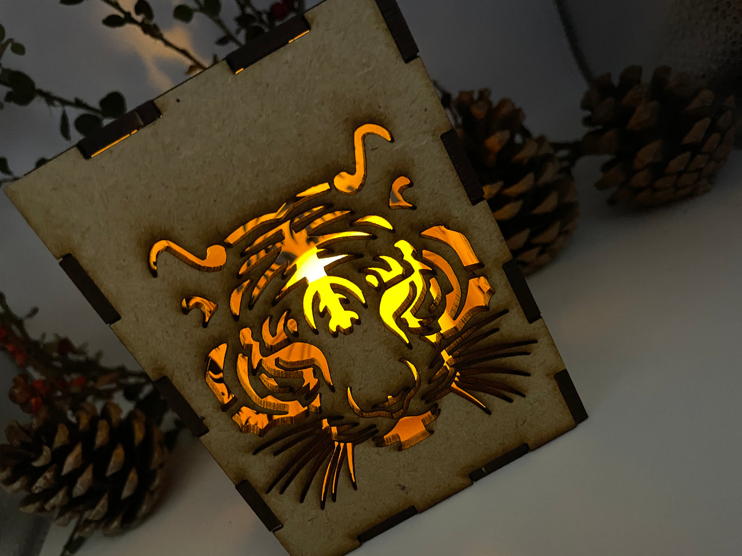 Tigers Head Lantern MDF Craft Kit - Small