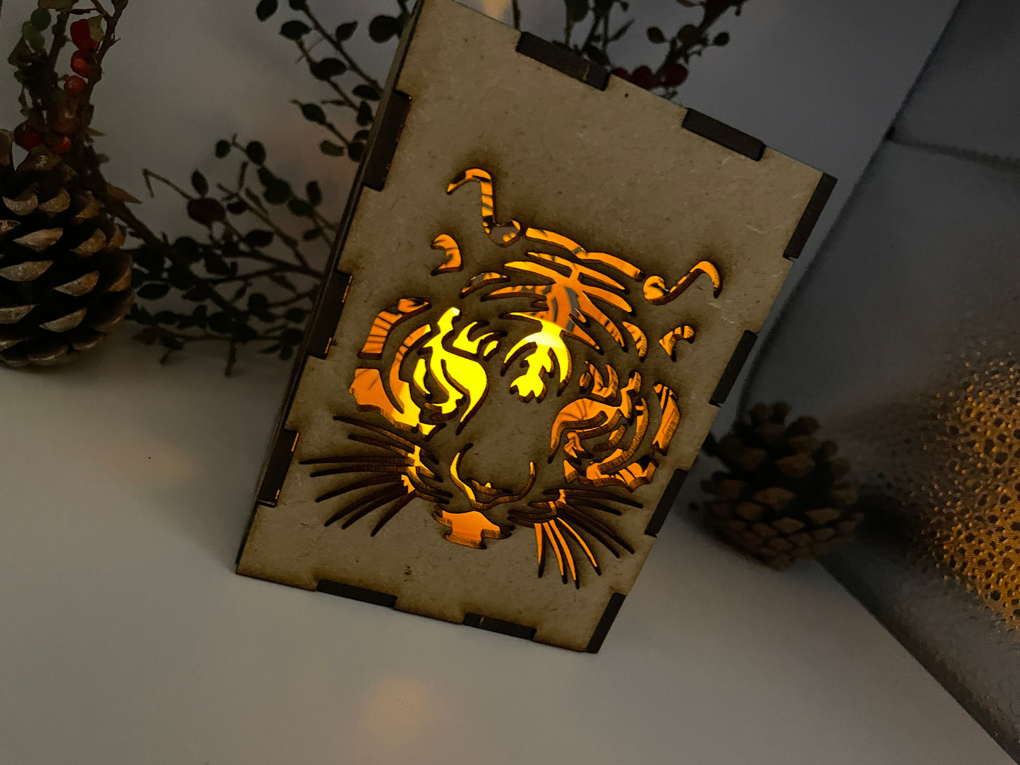 Tigers Head Lantern MDF Craft Kit - Small