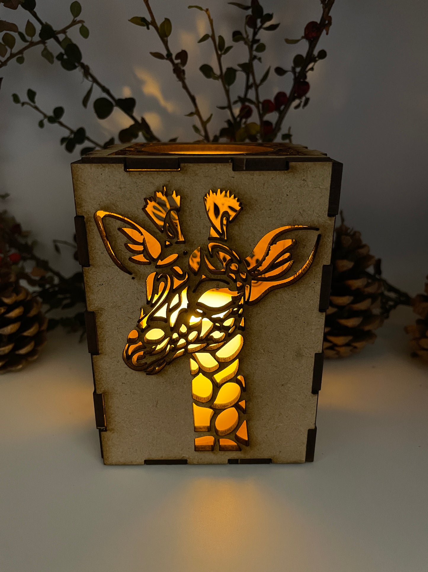 Giraffe Head Lantern MDF Craft Kit - Small
