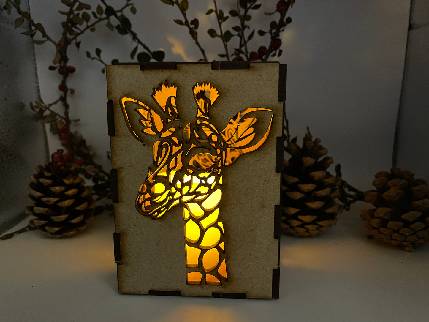 Giraffe Head Lantern MDF Craft Kit - Small