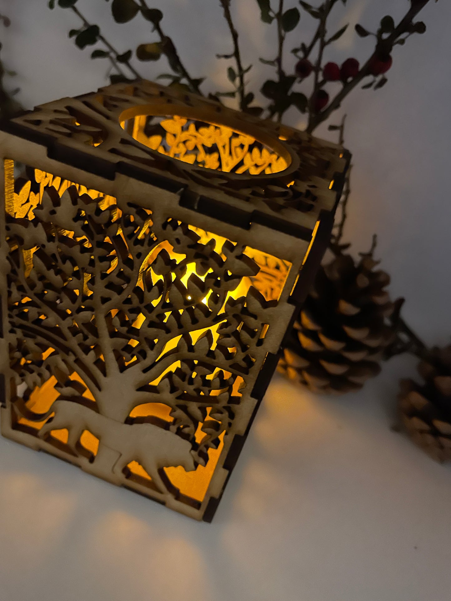 Lion & Tree Lantern MDF Craft Kit Small