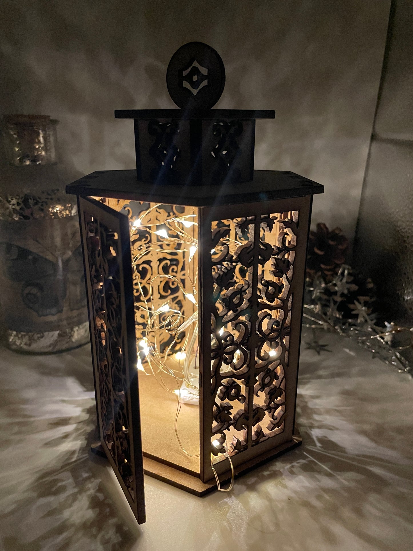 Ivy Pattern Lantern MDF Craft Kit - Large