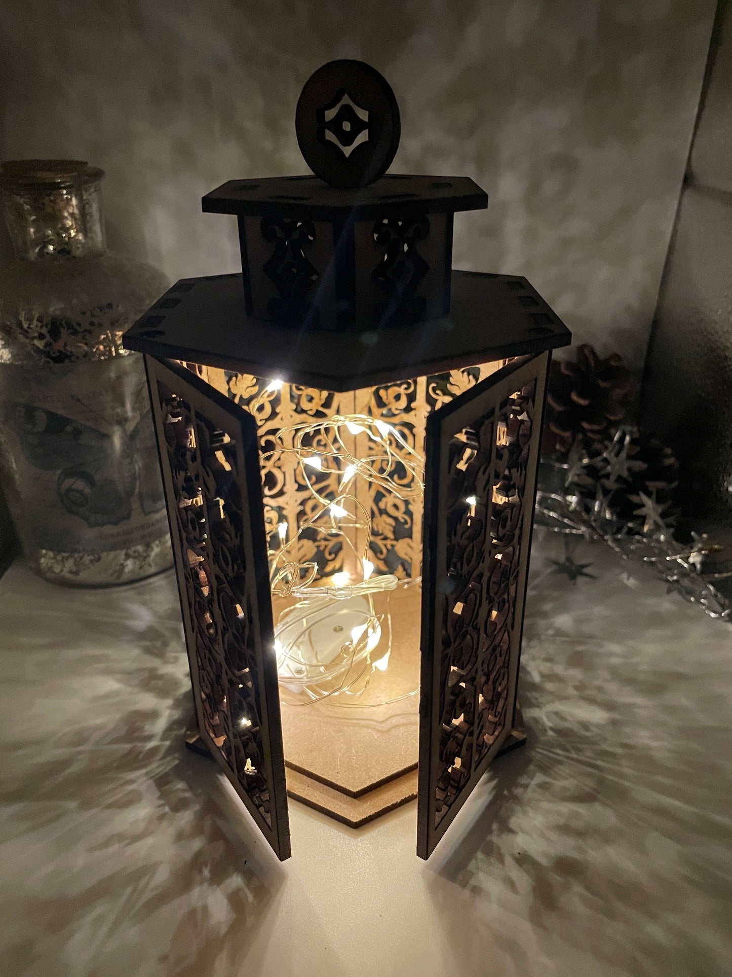 Ivy Pattern Lantern MDF Craft Kit - Large