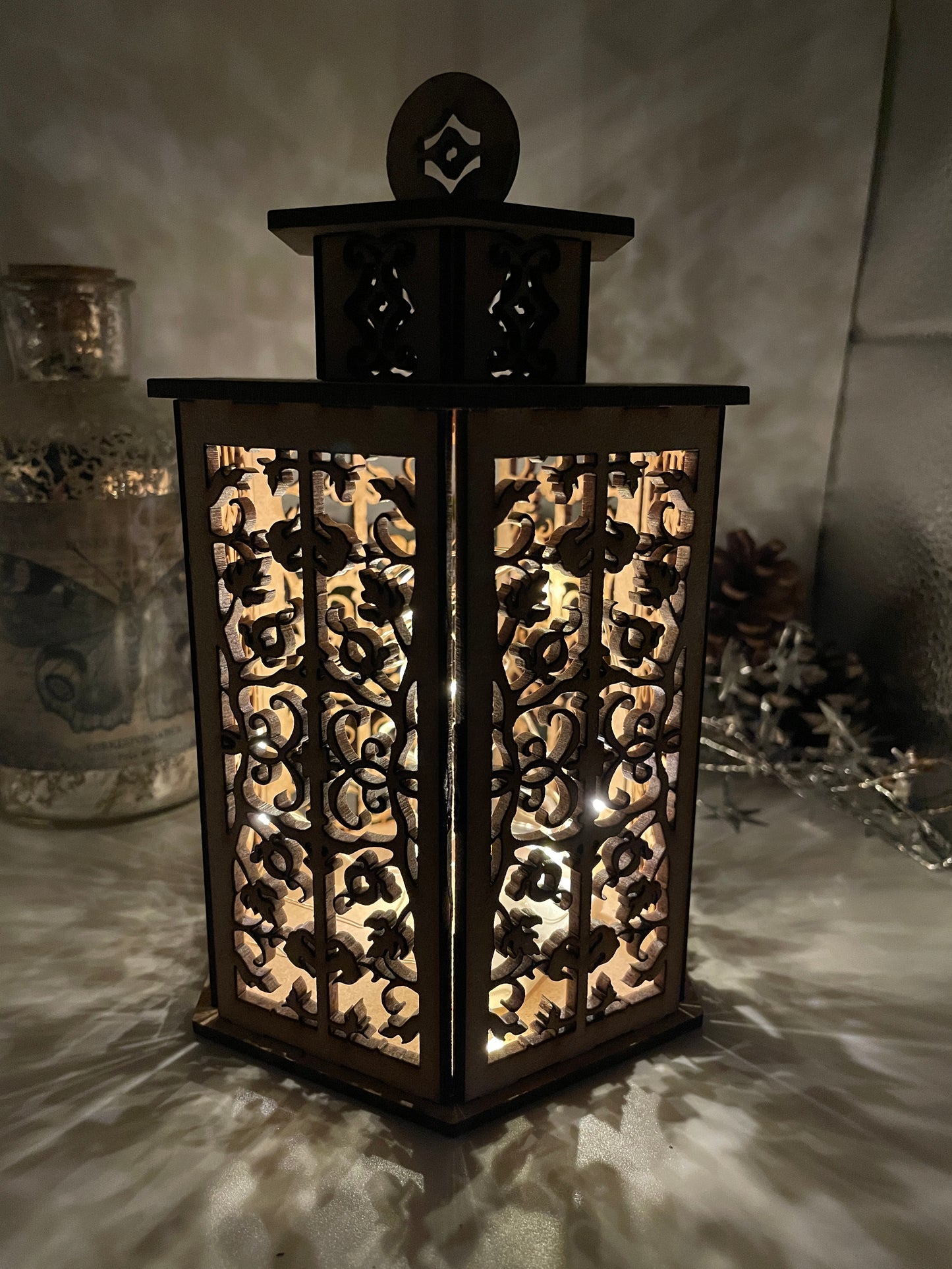Ivy Pattern Lantern MDF Craft Kit - Large