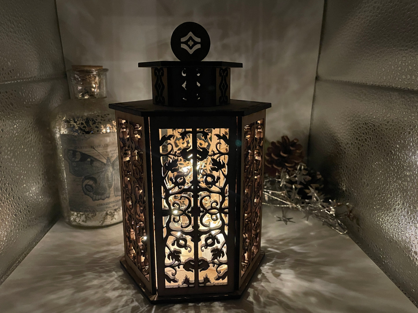Ivy Pattern Lantern MDF Craft Kit - Large