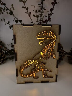 T-Rex Dinosaur Lantern MDF Craft Kit - Small