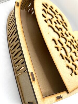 Heart Shaped Trinket Storage Box MDF Craft Kit -Large