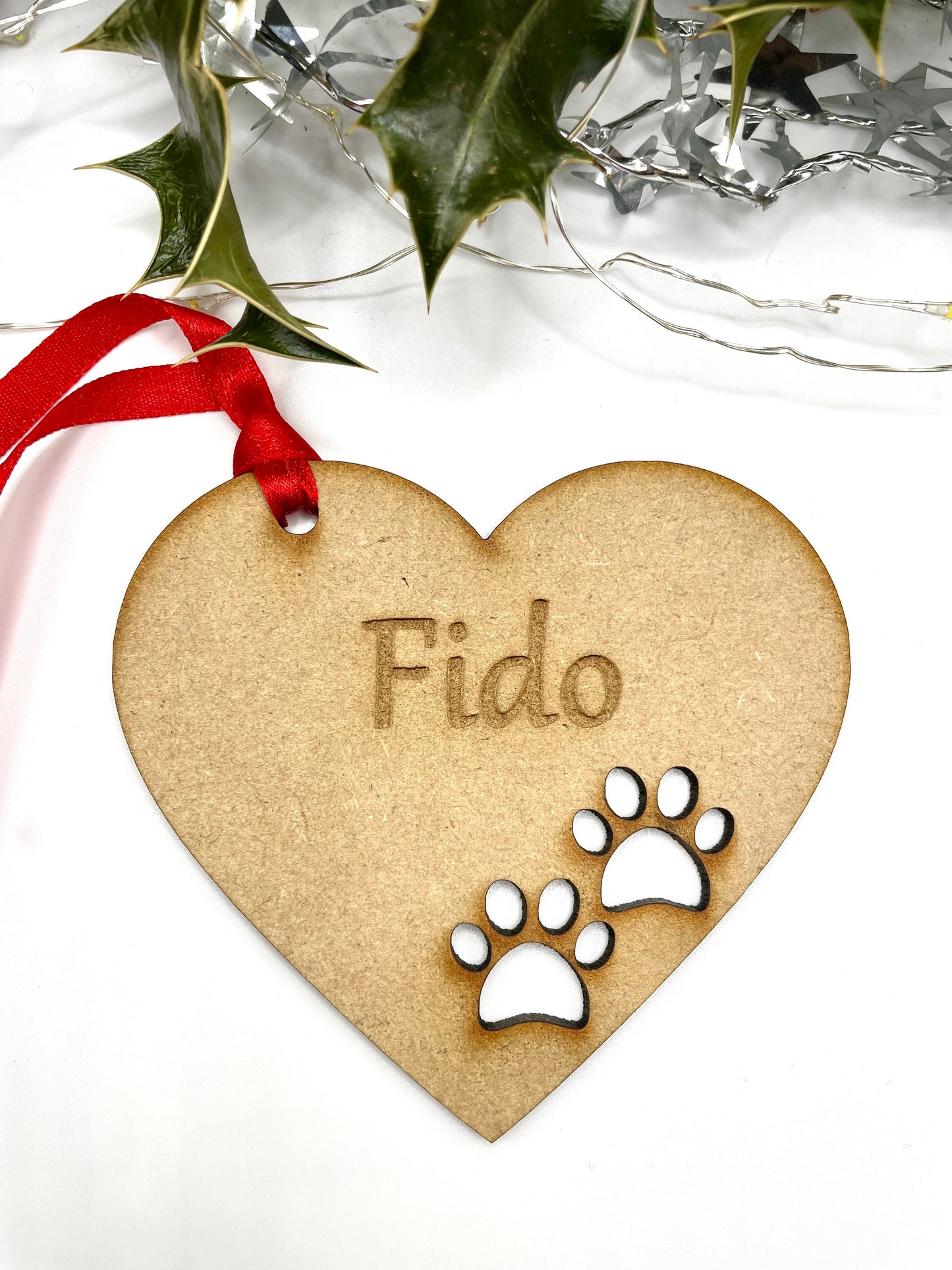 Personalised Pet Heart Ornament for Cats or Dogs
