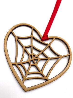 Valentine Heart Hanging Ornament/Decoration - Cobweb Heart