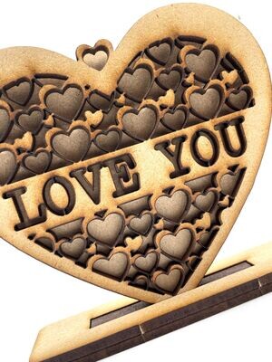 Valentine Heart Ornament/Decoration - Ornate Love You - Unique Keepsake Gift
