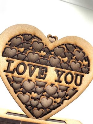Valentine Heart Ornament/Decoration - Ornate Love You - Unique Keepsake Gift