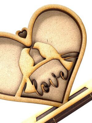Valentine Heart Ornament/Decoration - Lovebirds - Unique Keepsake Gift