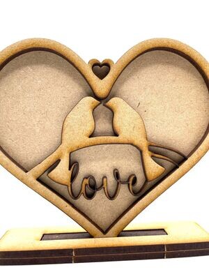 Valentine Heart Ornament/Decoration - Lovebirds - Unique Keepsake Gift