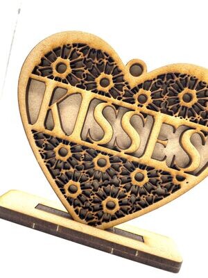 Valentine Heart Ornament/Decoration - Kisses - Unique Keepsake Gift