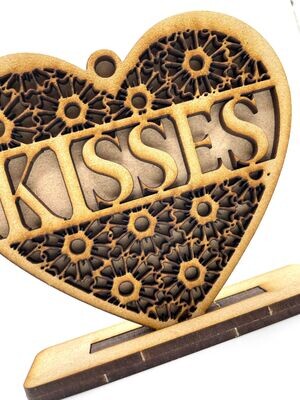 Valentine Heart Ornament/Decoration - Kisses - Unique Keepsake Gift