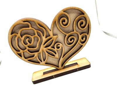 Valentine Heart Ornament/Decoration - Flower Heart - Unique Keepsake Gift