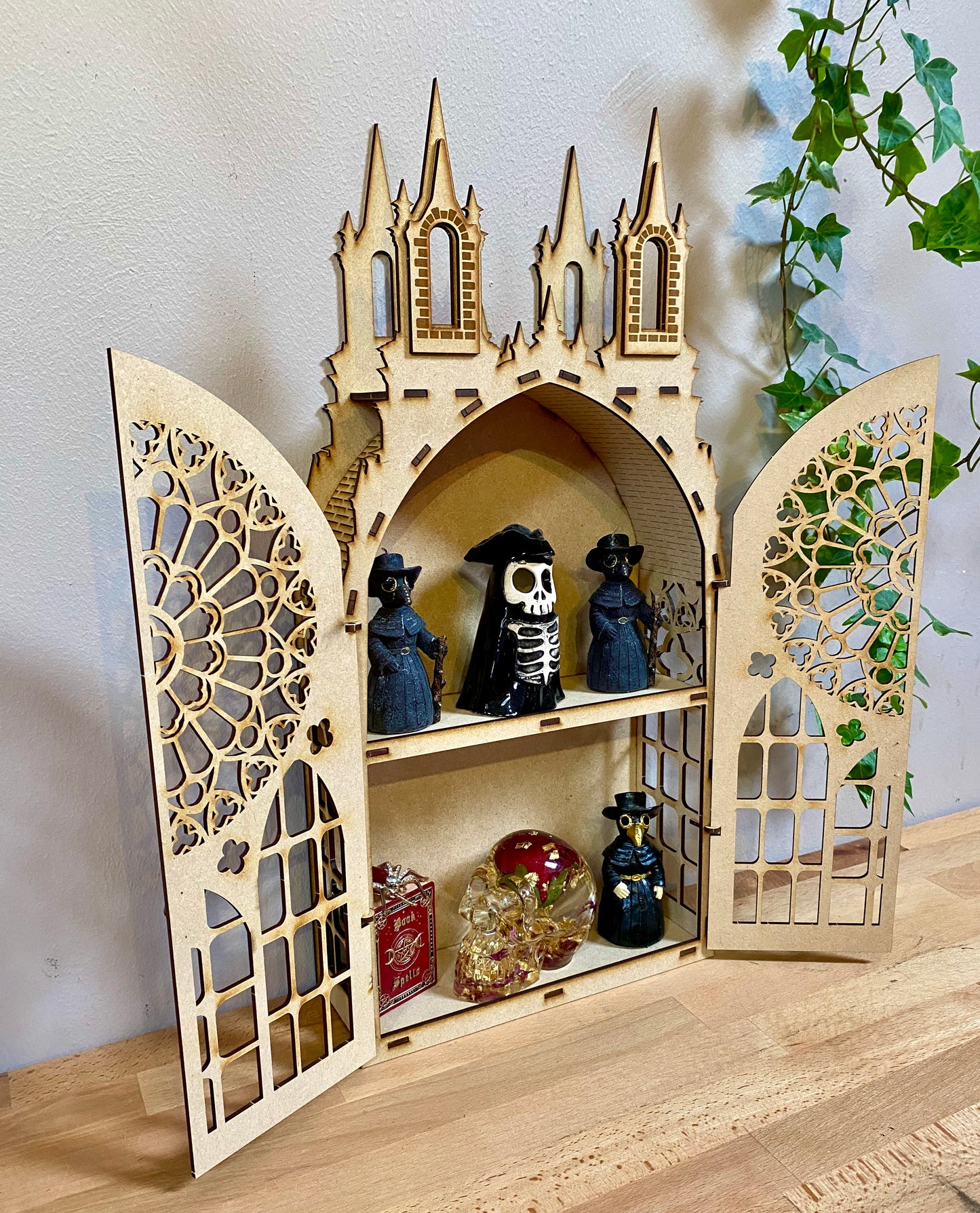 2 Shelf Gothic Display Shelf, Castle Shelf, Gothic Display Cabinet, Gothic Decor, Crystal Display Cabinet, Display Cabinet, Gothic Shelving